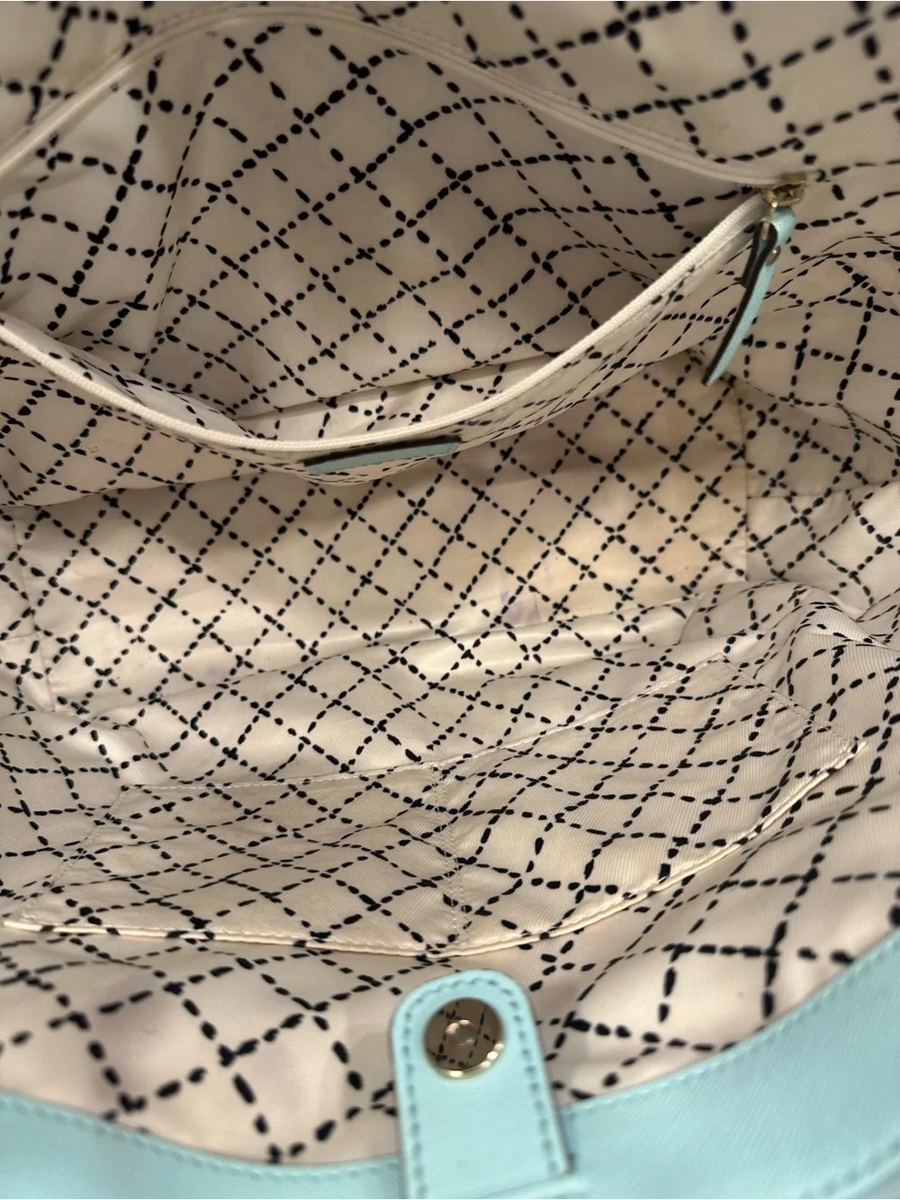 Kate Spade New York Light Blue Mint Saffiano Leather Tote Bag